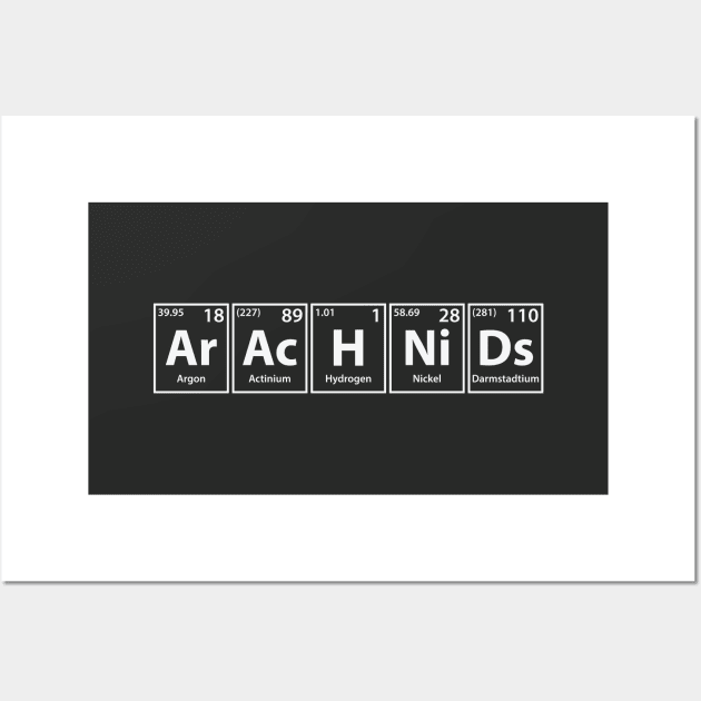 Arachnids (Ar-Ac-H-Ni-Ds) Periodic Elements Spelling Wall Art by cerebrands